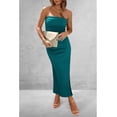 thumbnail image 4 of Vestido PRETTYGARDEN Maxi Strapless Ajustado con Abertura Lateral Azul Verde Talla L, 4 of 8