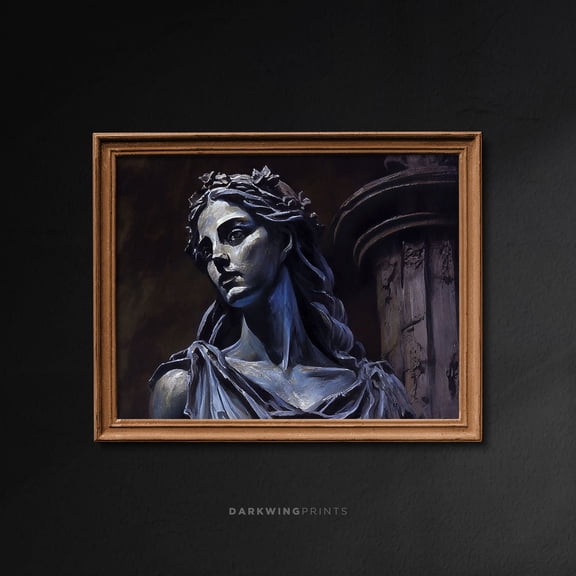 Woman Statue Print, Dark Academia Decor, Gothic , Antique, Dark Academia Vibes, Gothic Home Decor / G148 Home Decor #1972, 8x12 UNFRAMED