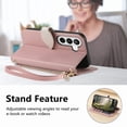 thumbnail image 4 of FOXDOCK Wallet Case for Samsung Galaxy S26, with Card Slots, Stand and Zipper - Pink, 4 of 5