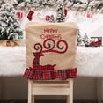 thumbnail image 3 of Bewildely Funda para silla de comedor de Navidad bordada rejilla de Navidad Santa Claus Elk letras cocina Antimacassar funda de arreglo suministros Kits de decoración para fiestas Alce solo Bewildely HA069375-02, 3 of 6