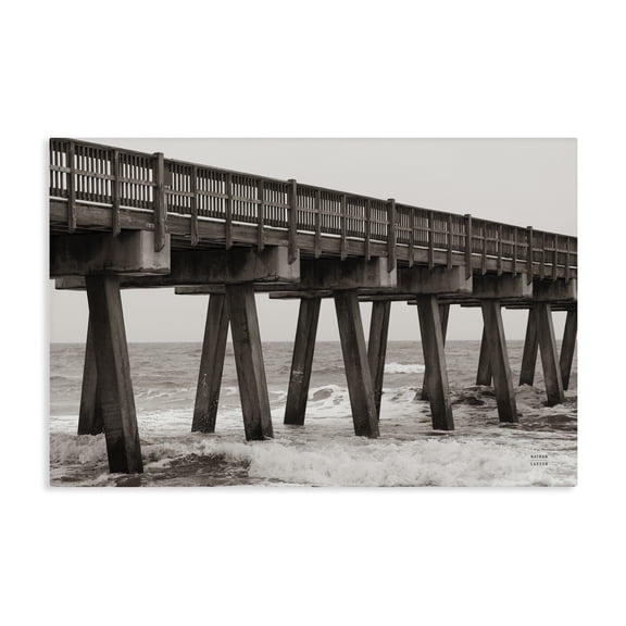 Stupell Industries Coastal Pier Angles Structure Canvas Art, 24 x 16, by Nathan Larson