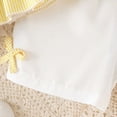 thumbnail image 4 of kpoplk Toddler Baby Girl Clothes Summer Linen Outfit Bows Ruffle Vest Shirts + Ruffled Short Set 12 18 24 Month 2T 3T(Yellow,4-5 Y), 4 of 8