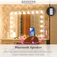 thumbnail image 4 of Keonjinn Large Vanity Mirror with Lights Bluetooth Speaker Hollywood Makeup Vanity Mirror with 15 Replaceable LED Bulbs, 10X Magnification, Tabletop Wall-Mounted 32"x24" White, 4 of 7