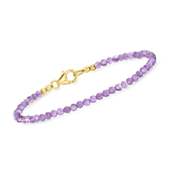 Ross-Simons 8.00 ct. t.w. Amethyst Bead Bracelet in 18kt Gold Over Sterling, Women's, Adult