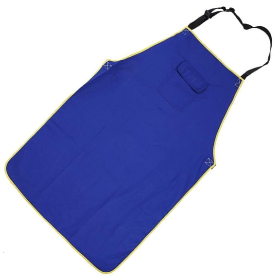 Heavy Duty Welding Protective Apron Flameproof Washable Design Chest Pocket Blue