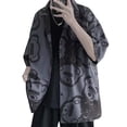 thumbnail image 4 of Printed Silk Short Sleeved Shirt Comfortable Breathable Men Ice Silk Shirt Top for Working, 4 of 8