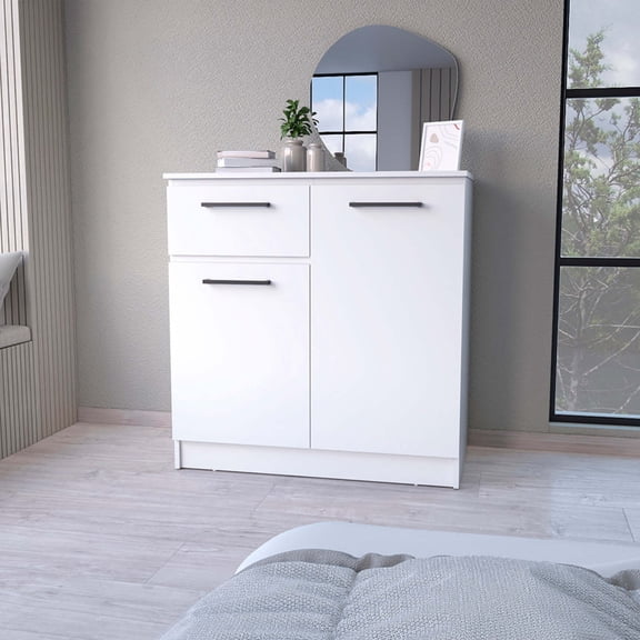 Miekor Furniture Loonam 2-Door 1-Drawer Dresser White W5U184
