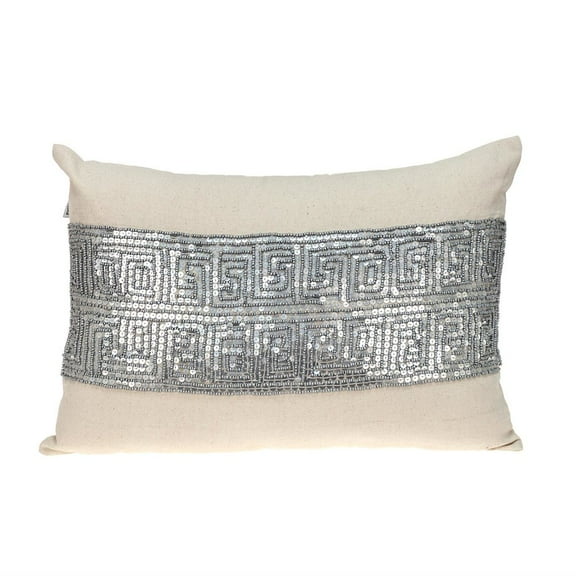 Parkland Collection Misty Transitional Beige Throw Pillow