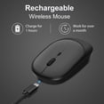 thumbnail image 3 of Ratón inalámbrico recargable para Gamer, Mouse silencioso, compatible con Bluetooth, 2,4G, USB, portátil, tableta, Macbook, Mause, 3 of 5
