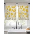 thumbnail image 4 of Sheer Curtains 45 Inches Long, Yellow Daisy Light Filtering Window Curtains for Living Room/Bedroom, Rustic Spring Floral Summer Botanical Rod Pocket Voile Sheer Curtain Drapes, 52"W x 45"L, 2 Panels, 4 of 8