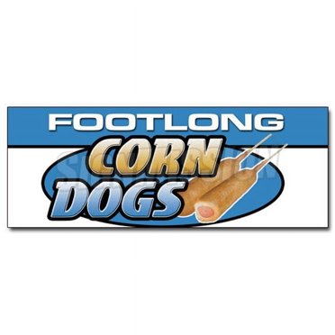 12 in. Footlong Corn Dogs Decal Sticker - Deep Fried Batter Stick Corny Dog Meal