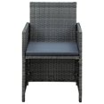 thumbnail image 5 of vidaXL 4 Piece Garden Lounge with Cushions Set Poly Rattan Grey, 5 of 5