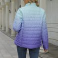 thumbnail image 5 of IROINNID Women's Puffer Jacket Long Sleeve Gradient Stand Collar Outwear, Loose Gradient Cotton-Padded Jacket Short Jacket Blouse, 5 of 5