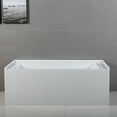 thumbnail image 3 of Aqua Eden VTDE603122L 60-Inch Acrylic Rectangular 3-Wall Alcove Tub, Left Hand Drain in Glossy White, 3 of 8
