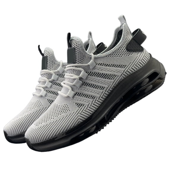 Mens Shoes,Lightweight Breathable Knit Sneakers with Thick Sole for Outdoor Casual Running Athletic Walking On Comfort,Shoes for Men,Grey,10.5