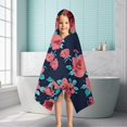 thumbnail image 6 of Pioneer Flower Floral Print Pattern Hooded Bath Towel，50"x30" for Ages 3 To 12 Kids, Quick Dry Lightweight Soft Microfiber Hood Beach Towel Cover Up for Kids, 6 of 7