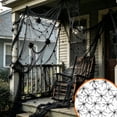 thumbnail image 4 of Tuvgenk Stretchable Halloween Spider Web 78x39 Inch Cotton Mesh Decor with 20 Plastic Spiders for Indoor Outdoor Party Scene Display, 4 of 6