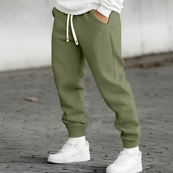 Sweatpants for Men Drawstring Lined Cuffed Sweatpants | Fall Winter Bottom, Moisture Wicking, Exercise Jogging Pants, Warm Soft , Big and Tall Joggers with Pockets, M