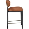 thumbnail image 3 of Meridian Furniture Riccio Cognac Vegan Leather Upholstered Stool, 3 of 9