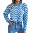 thumbnail image 2 of ICHUANYI Liquidación Mujer Invierno Casual Color Sólido Manga Larga Cuello Redondo Jersey Top ICHUANYI WER202308173059, 2 of 7