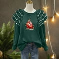thumbnail image 5 of Christmas Sweatshirts for Women Round Neck Pleated Long Sleeves Christmas Tops Xmas Graphic Christmas Tree Print Christmas Shirts Tops, 5 of 7