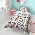 thumbnail image 4 of German Shepherd Dog and Footprint Duvet Cover and Pillowcase Set for Single Bedding, Bedroom Accessories for Kids Teens, 4 of 5