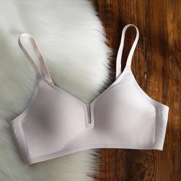 Ropa interior de verano para mujer, copa fija fina, sin costuras, tira de gelatina, sujetador fino de una pieza sin aro de acero