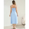 thumbnail image 3 of Women's 2025 Summer Midi Corset Dress Wedding Guest Dresses A Line Flowy Slit Going Out Sundress for Tea Party, 3 of 7
