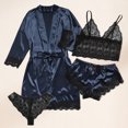 thumbnail image 3 of Conjunto de pantalones cortos y sujetador para dormir para mujer conjunto elegante de 4 piezas a juego traje para el hogar, 3 of 7