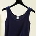 thumbnail image 4 of YHAJDS Womens Sleepwear Solid Sleeveless Crew Neck Loose Thin Soft Summer Pajama Shirts, 4 of 5