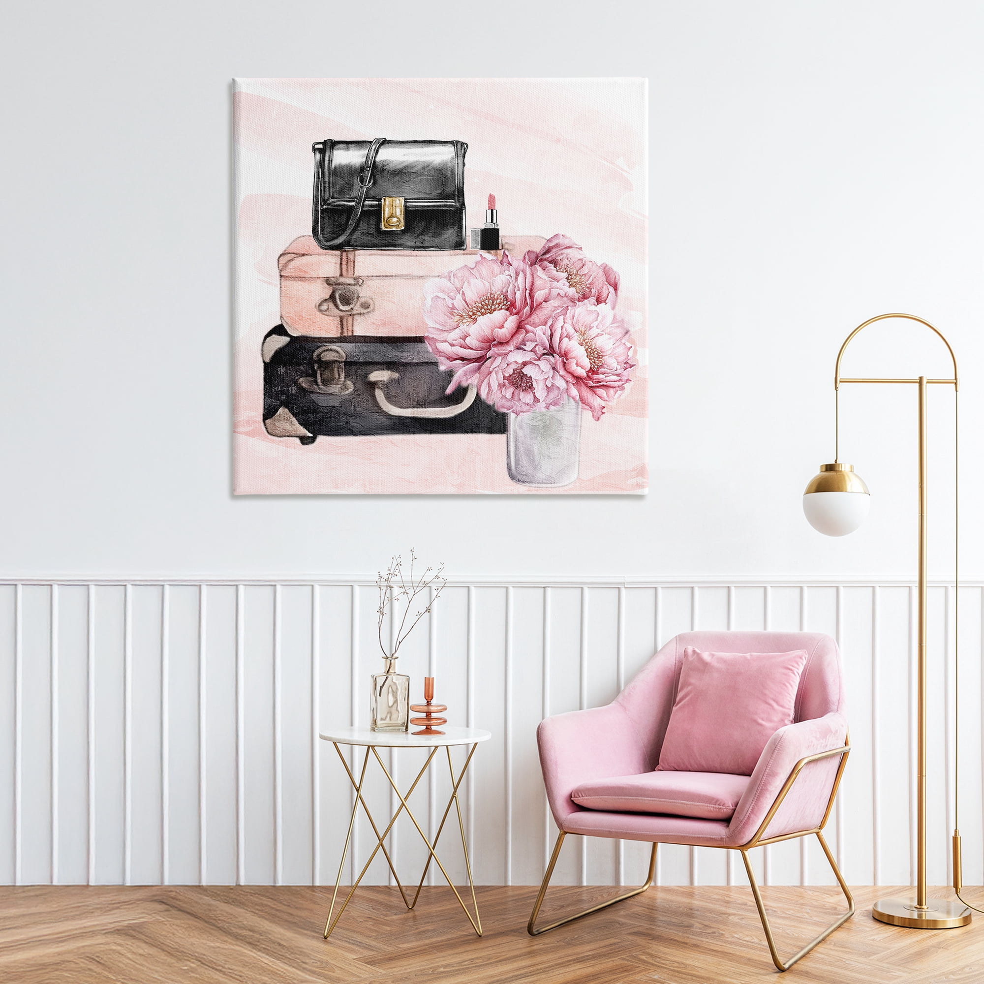Stupell Industries Glam Time Stacked Bags Canvas Wall Art, design by Kim Allen