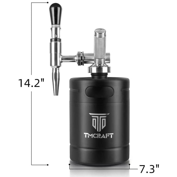 TMCRAFT 64oz Nitro Cold Brew Coffee Maker Home Brew Coffee Keg with Stainless Steel Stout Creamer Faucet & Pressure Relieving Valve