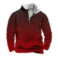 thumbnail image 3 of Namayuj Mens Zip Up Sweatshirts Basic Gradient Round Neck Sweatshirt Lightweight Pullover Tops Stand Collar Winter Long Sleeve Shirts, 3 of 6