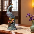thumbnail image 3 of Feng Shui Creative Peacock Statues，Resin Bird Sculpture  Living Room, Bed Room And Office Handicraft Porch Decoration Statue, 3 of 5