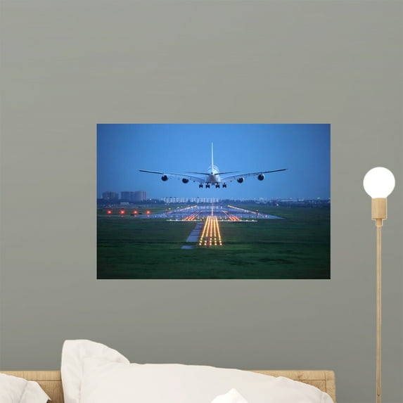 Passenger Plane Fly up Wall Mural by Wallmonkeys Peel and Stick Graphic (18 in W x 12 in H) WM43504