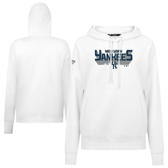 Women's Levelwear White New York Yankees Adorn Retro 3D Pullover Hoodie