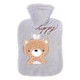 thumbnail image 1 of 1000ML Rubber Hot Water Bottle Heated & Refreezable Hot & Cold Pack With Knit Lid Hot Water Bottle Cartoon Pattern Finger Warmers Reusable, 1 of 7