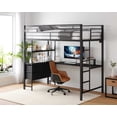 thumbnail image 5 of Ktaxon Full Loft Bed with L Shaped Desk, Bed Frame with LED Light and Charging Station, Bedroom Space Saving, Black, 5 of 12