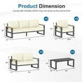 thumbnail image 4 of Mayincolor Aluminum Patio Furniture, 7-Seats Metal Outdoor Furniture Set with Coffee Table, Modern Patio Sofa Sets Outdoor Conversation Set for Pool Garden Porch Backyard, Beige, 4 of 10