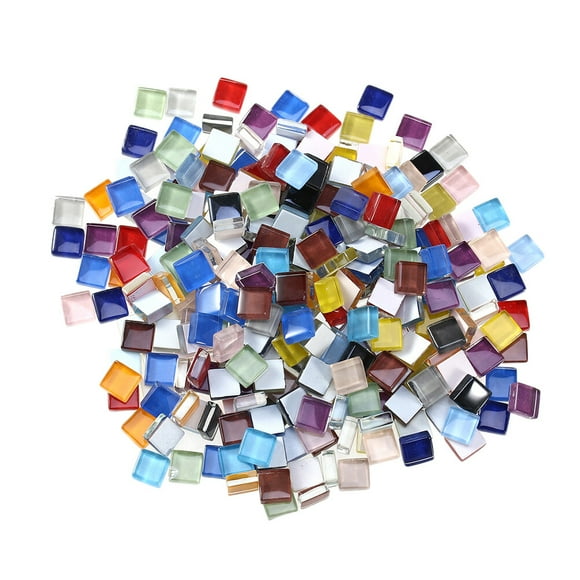 KAKOWELY Carreaux de Mosaïque Mélangés 10 mm 600 g pour Bricolage Fournitures de Mosaïque en Cristal (Dix Couleurs), 0,39 Pouces X 0,39 Pouces X 0,16 Pouces