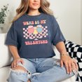 thumbnail image 2 of Wine Is My Valentine Funny, Retro Valentines Day, Denim Comfort Colors T-Shirt, Small, 2 of 3