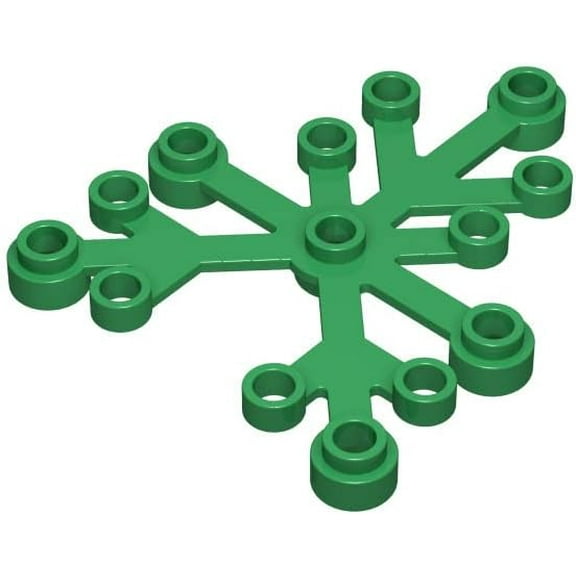 Classic Green Plant Bulk, 100 Piece Leaves 6x5, Compatible With Lego Part and Pieces