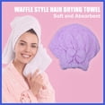 thumbnail image 2 of Vocoste 2Pcs Coral Fleece Hair Drying Towel Dry Cap Quick Drying Lightweight for After Bath Drying Hair Pink, Purple, 2 of 7