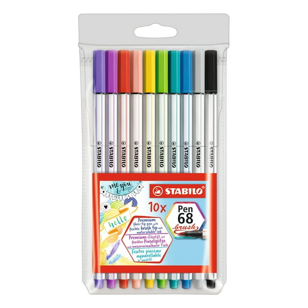 Regelmatigheid Ingenieurs Doorweekt STABILO Pen 68 Brush Set, 10-Colors - Walmart.com