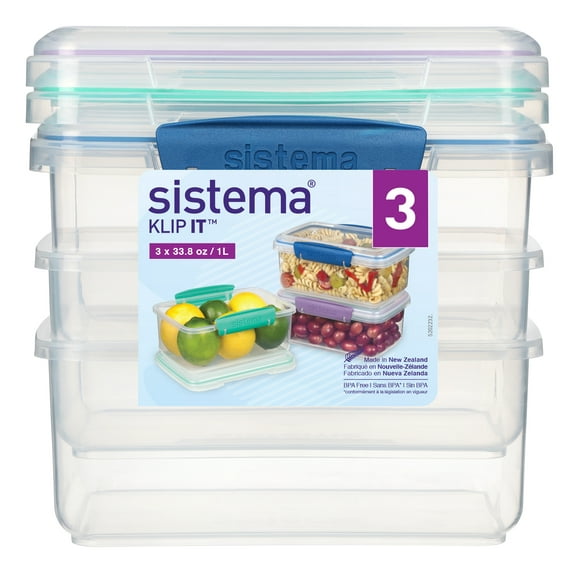 Sistema KLIP IT 4.1 Cup Plastic Food Storage Containers, Set of 3