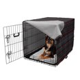 thumbnail image 2 of Abstract Dog Crate Cover, Horizontal Zigzag Chevron Design with Bold Thin Print, Easy to Use Pet Kennel Cover for Medium Large Dogs, 35" x 23" x 27", Charcoal Grey Pale Grey, by Ambesonne, 2 of 6
