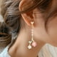 thumbnail image 4 of Pendientes para mujer, regalos para mujer, pendientes japoneses pequeños, frescos, largos, con borlas y flores, pendientes de flores, joyería, pendientes., 4 of 5