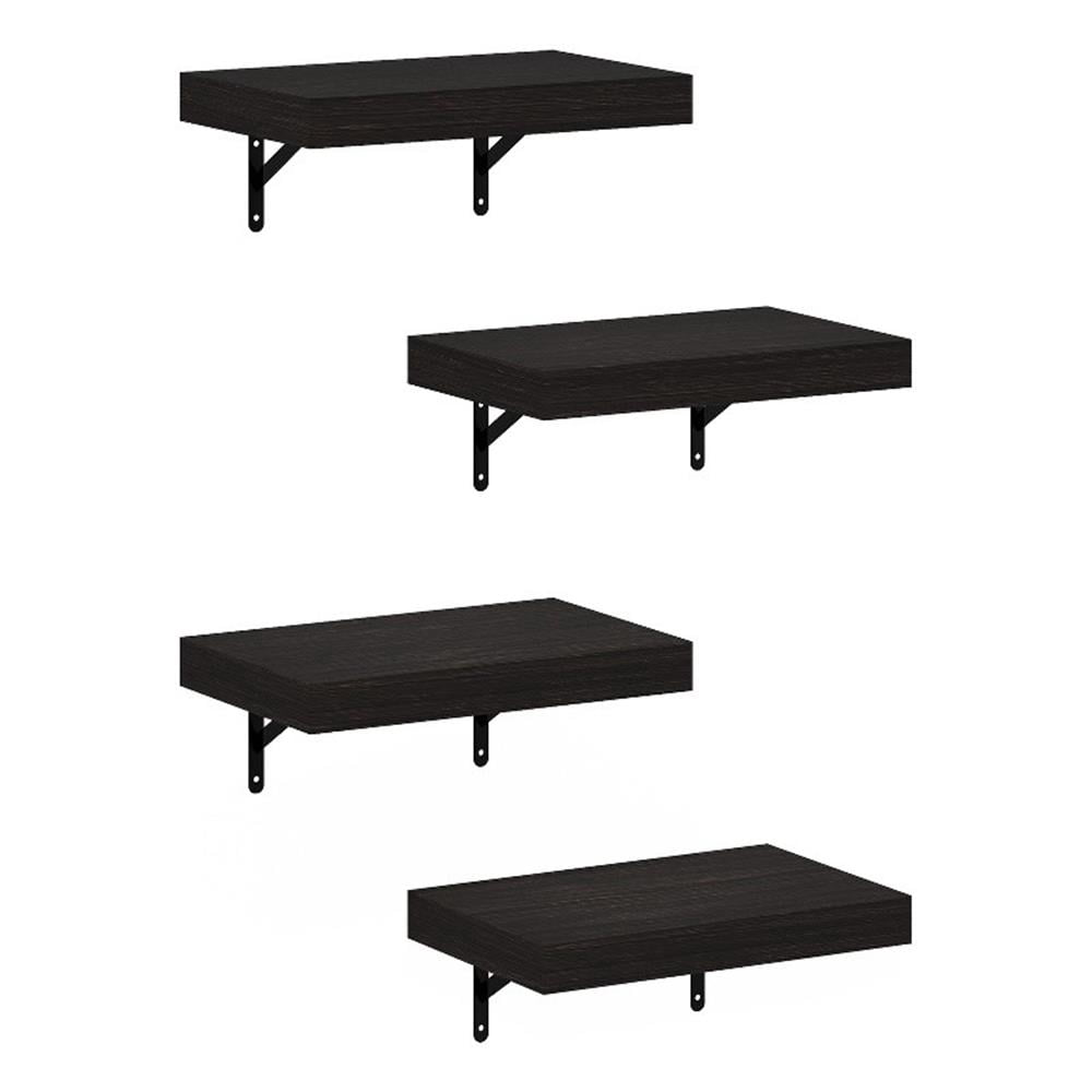 Furinno TANNA 15-Inch Wall Mounted Floating Display Shelves in Tobacco Set of 4