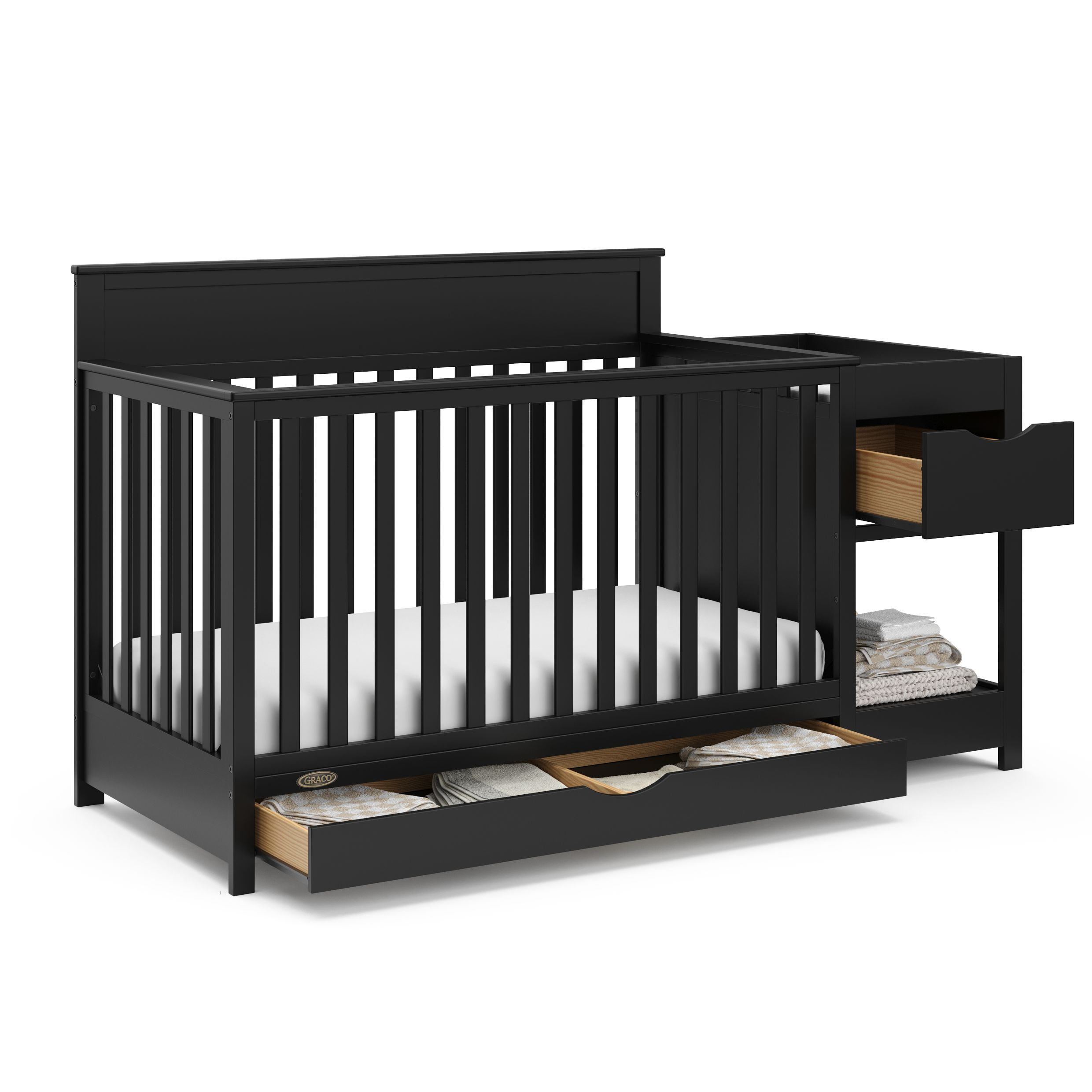 Graco Shiloh Convertible Baby Crib and Changer, Black