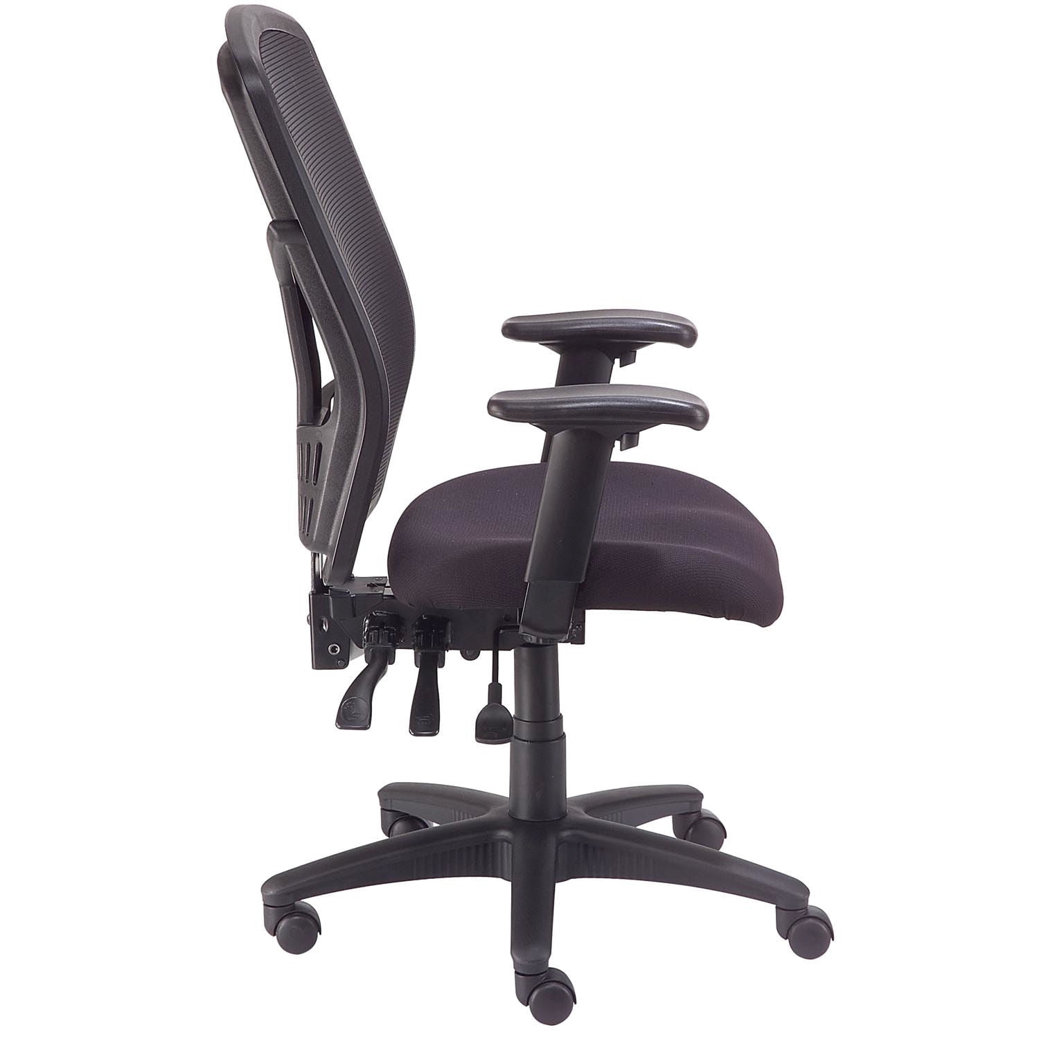 Multifunction Office Chair, Mesh Back, Fabric Upholstered Seat